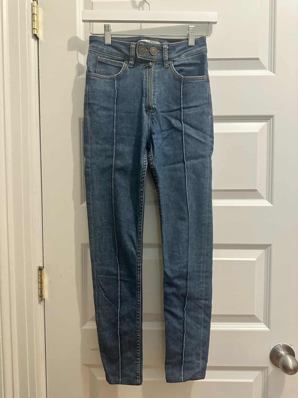 Sandro Blue Denim Jeans with Contrast Stitching